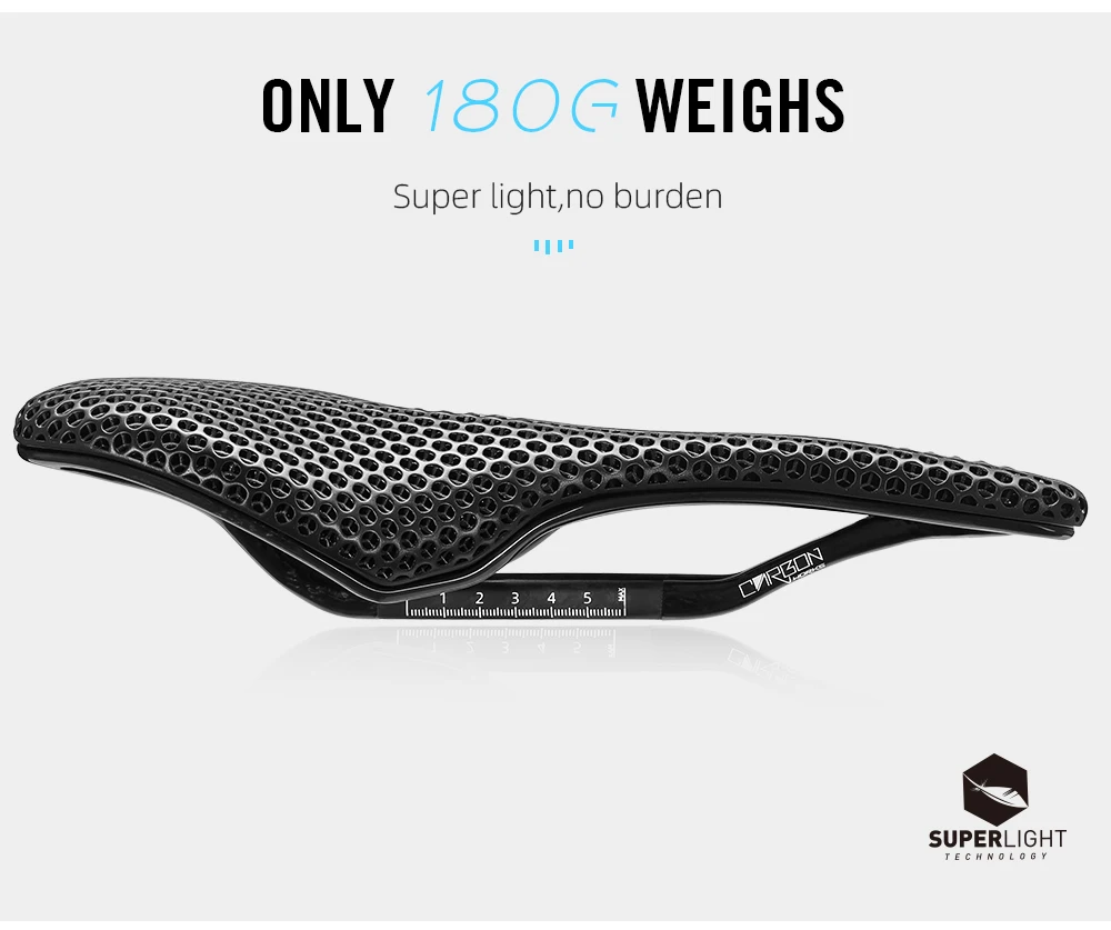 2026 RYET Carbon 3D-Gedruckter Fahrradsattel, 145mm Leichter Rennrad MTB Mountainbike Sitzkissen Fahrrad-Sitzzubehör – Detail 8