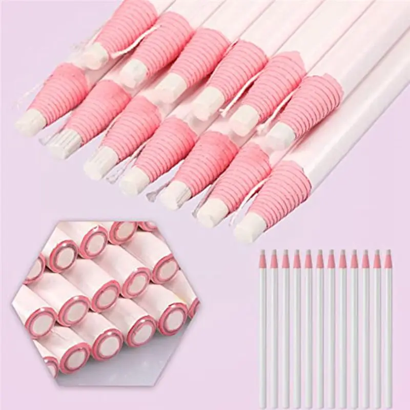 A72P 48 Pcs White Chalk Pencils Sewing Mark Pencil Fabric White Chalk Markers Industrial Erasable Pencils