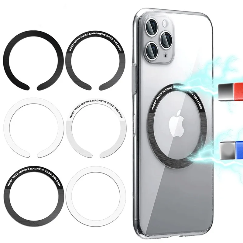 5/10PCS Magsafe Magnetische Platte Ring Klebe Aufkleber Universal Metall Blatt Unterstützung Drahtlose Ladegerät für iPhone Samsung Xiaomi