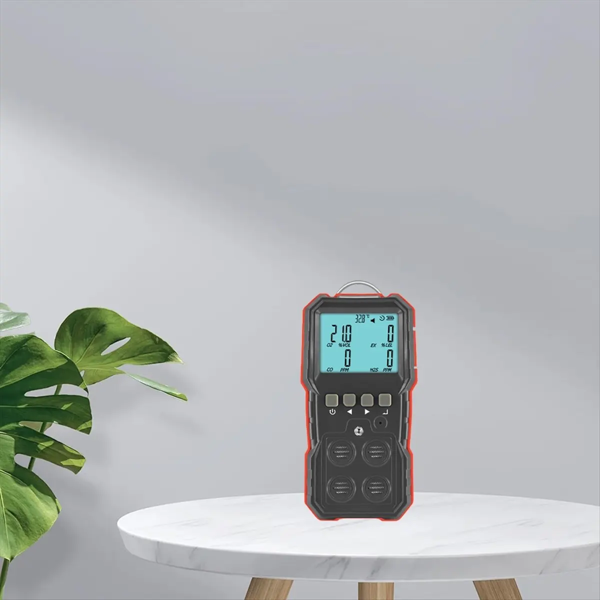 DT704 Mon.Digital Compoud Gas Monitor LCD Display Rechargeable Combustible O2 H2S CO Gas Leak Sensor Sound-Light Vibration Alarm
