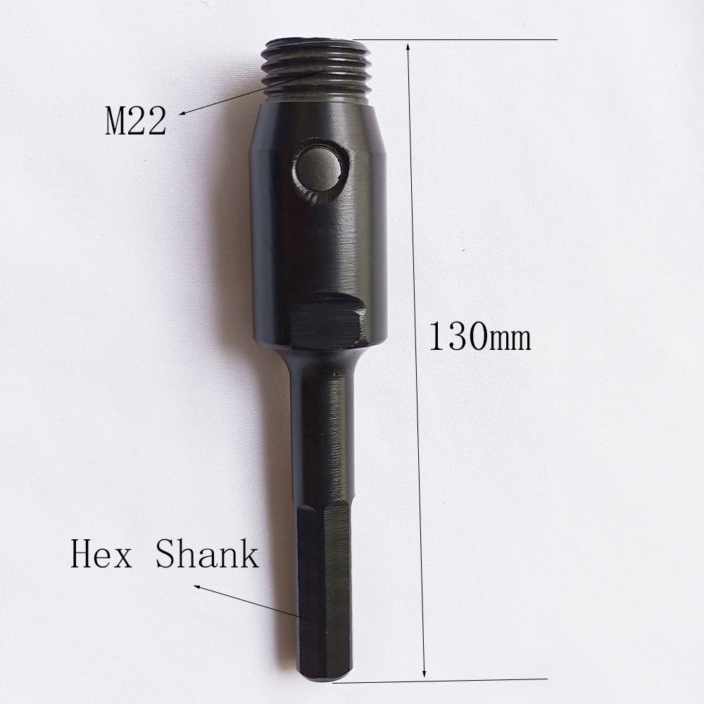 1 Pcs Thread Adapter for Diamond Drill Core Bits Male M22 to Hex Shank Length 130mm Connection Convertor Construction Tools