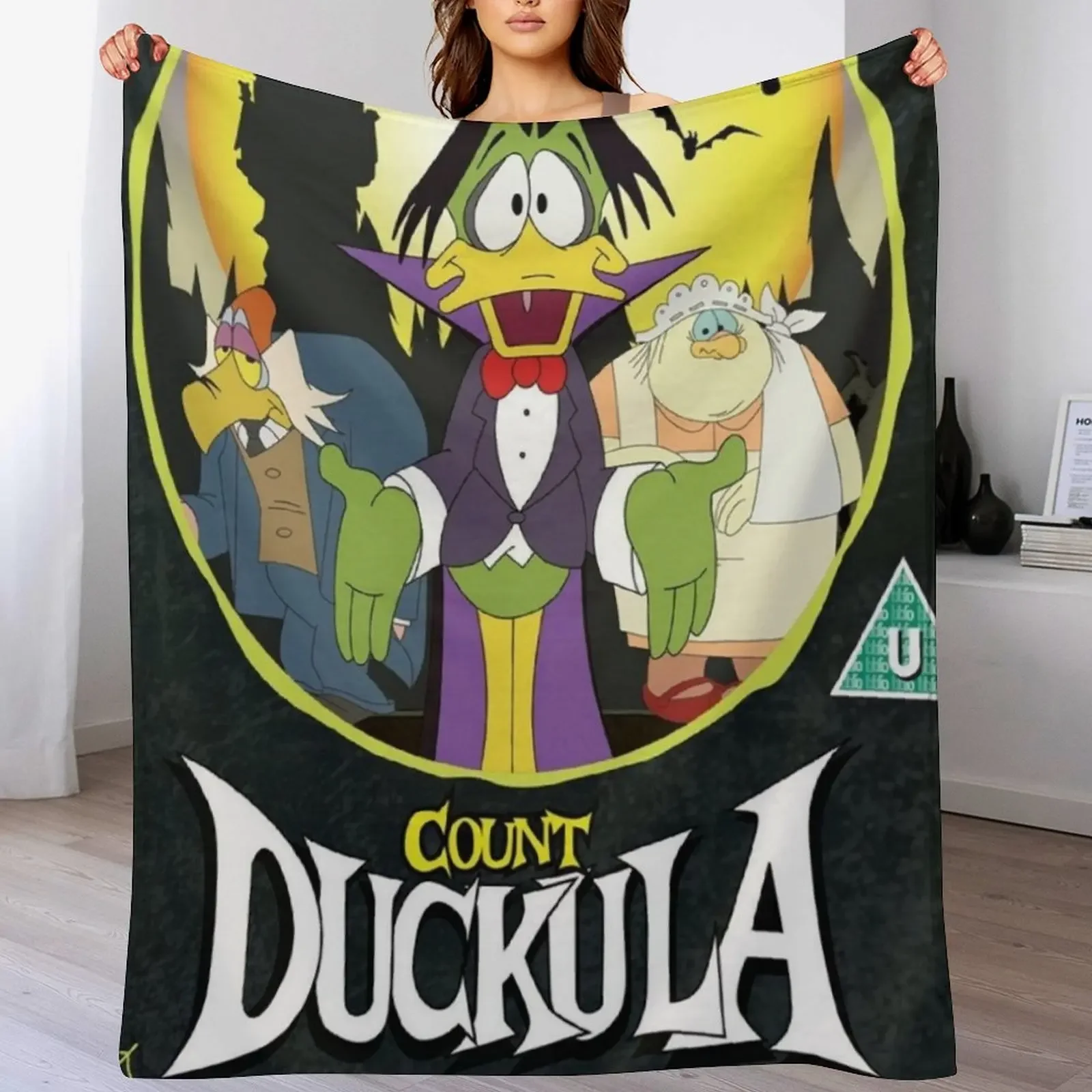 

Count Duckula Throw Blanket Flannel Fabric Bed linens Blankets