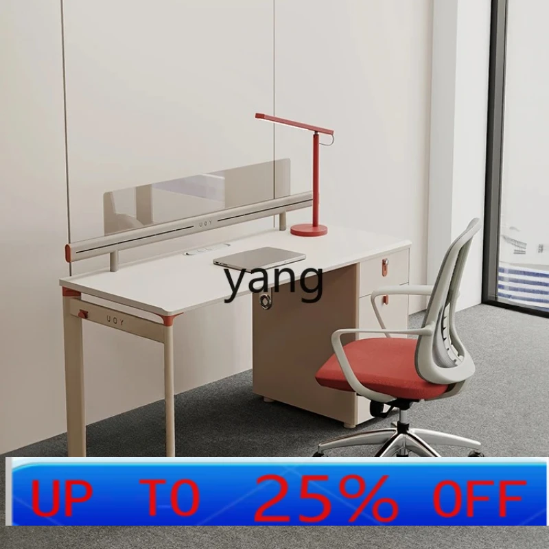 

LTT simple modern workstation staff office table and chair combination single row card seat computer desk