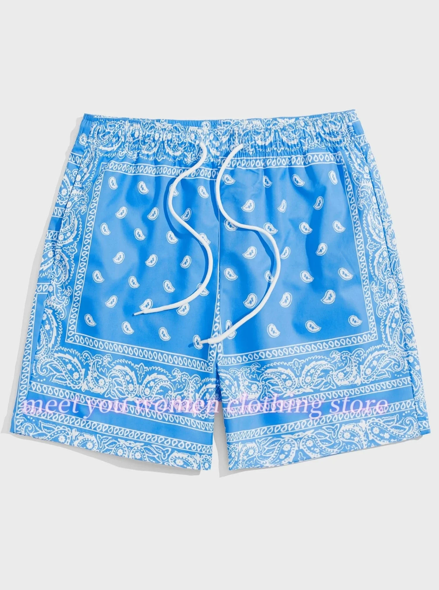 2025 Summer Hawaii Women's Oversized Sport Shorts Summer Casual Drawstring Waist Shorts Outdoor Men's Running Sportwear Shorts
