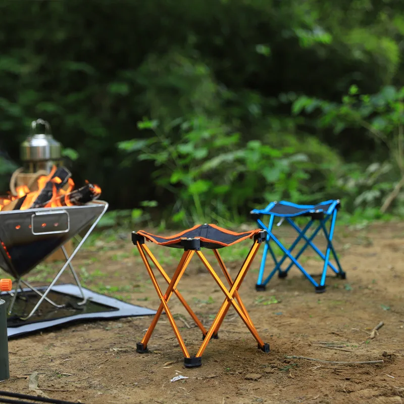 Aluminum Alloy Thicken Bench Stool Ultralight Outdoor Camping Picnic Fishing Small Chair Portable Folding Stool