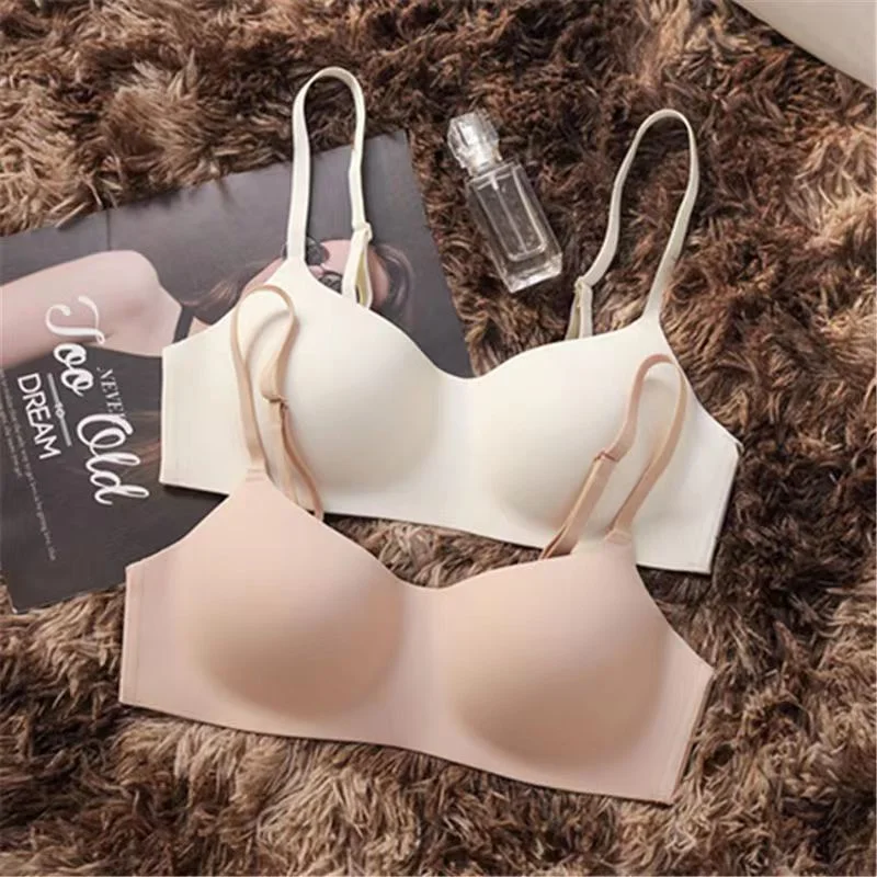 Tube Top Underwear Anti-Exposure Small Chest Push-up Thin Big Chest Show Small Tube Top Style without Steel Ring Simple Bra