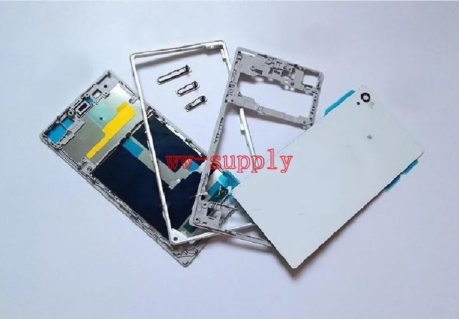 Pełna obudowa przedniego podwozia + środkowa rama + tylna obudowa baterii + pokrywa portu + naklejka dla Sony Xperia Z1 L39H C6902 C6903 C6906