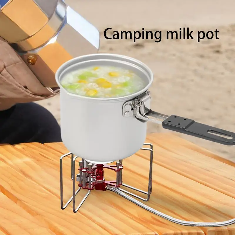 Foldable Camping Pot 700ml Aluminum Alloy Stockpot With Handle Lightweight Design Cooking Tool For Hiking Camping Picnic