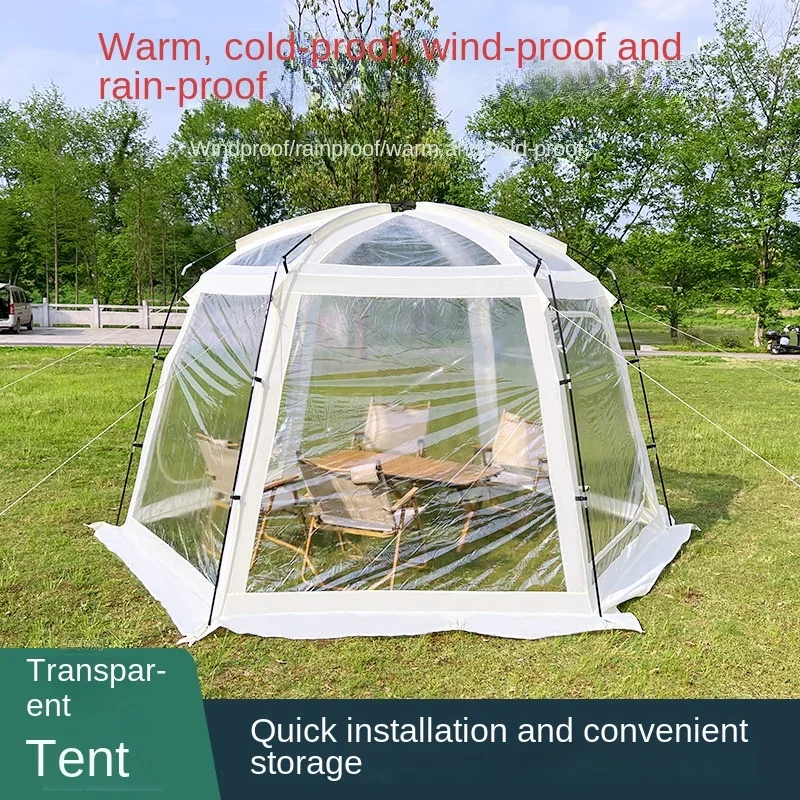 Net red transparent starry sky tent, outdoor leisure camping, sun room, thickened rainproof portable bubble house, outdoor tent