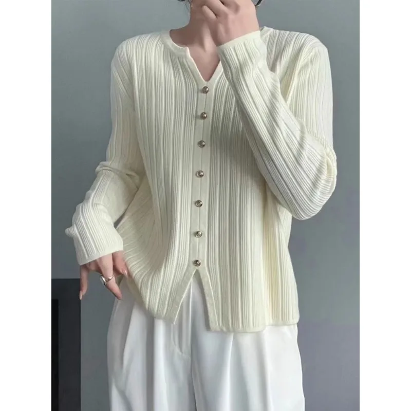 سترة ربيع الخريف الجديدة الراقية المرأة أعلى فضفاضة تغطي البطن التخسيس قاع قميص سترة #4