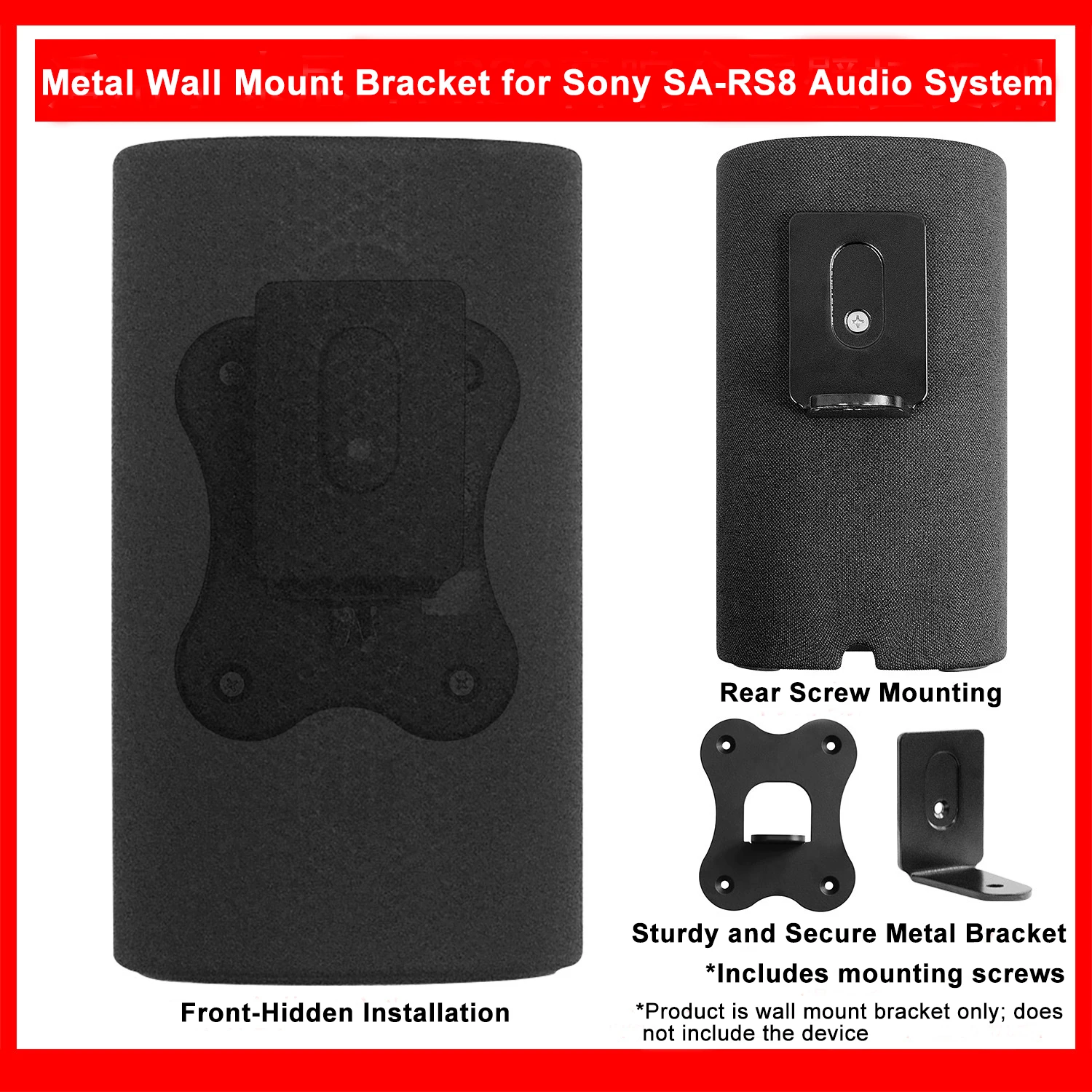 

Metal Wall Mount Bracket for Sony SA-RS8 Speaker Rear Surround Sound Bookshelf Speaker Home Theater Accessory
