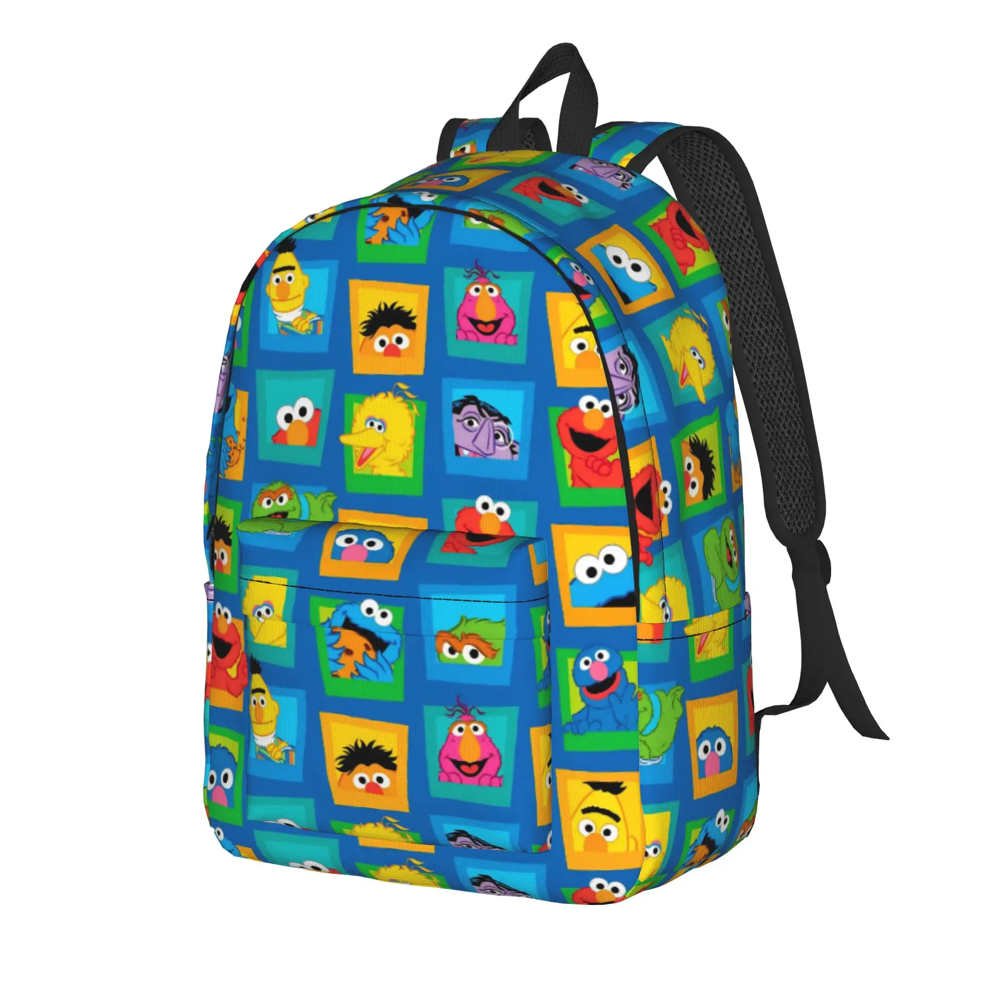Sesames Streets Fashion Backpack Sports High School Work Cute Daypack for Men Women Laptop Computer Shoulder Bag