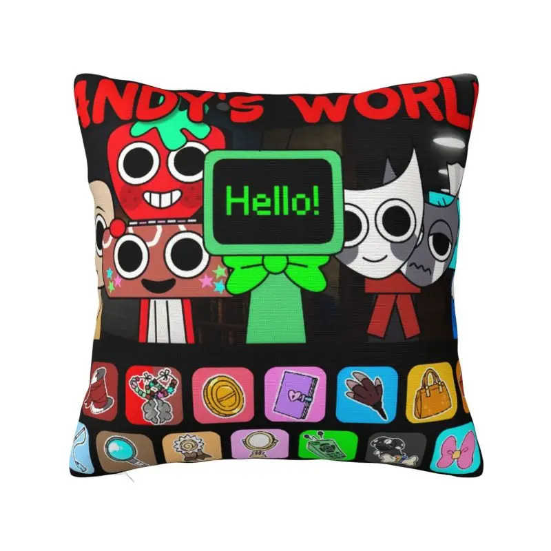 Custom SPRUNKI'S Incredibox Music Video Game Pillow Cover Decoration Cushion Cover Throw Pillow for Car Double-sided Printing