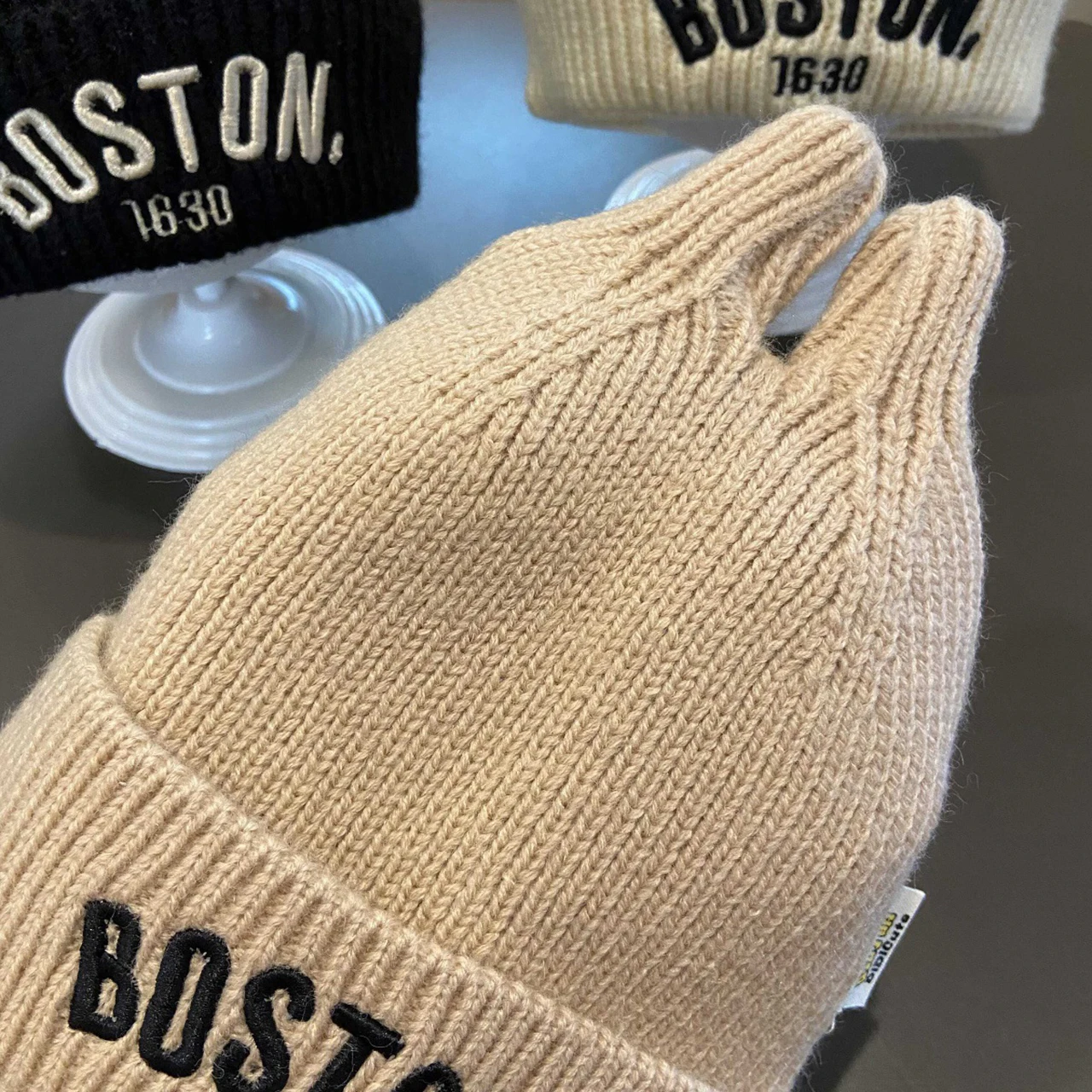 Czapka dziecięca z haftowanym napisem, dziergana, zabawna czapka typu beanie dla dzieci w wieku 1-4 lat, chłopięca i dziewczęca, jednolita, wełniana, szydełkowa czapka, czapka typu pullover dla niemowląt.