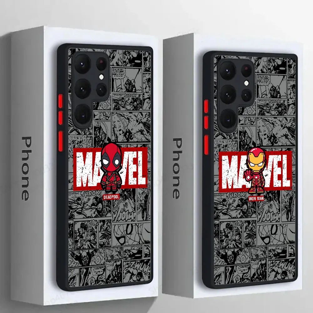

Deadpool Ironman Marvel Comics S25 Ultra Case For Samsung Galaxy S25 S24 S23 S21 S20 FE S22 Plus Funda Note 20 Ultra Phone Cover