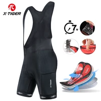 X-TIGER pantalones cortos con pechera para ciclismo para hombre con bolsillo trasero, pantalones cortos acolchados de Gel 5D para hombre, medias para ciclismo de montaña y carretera