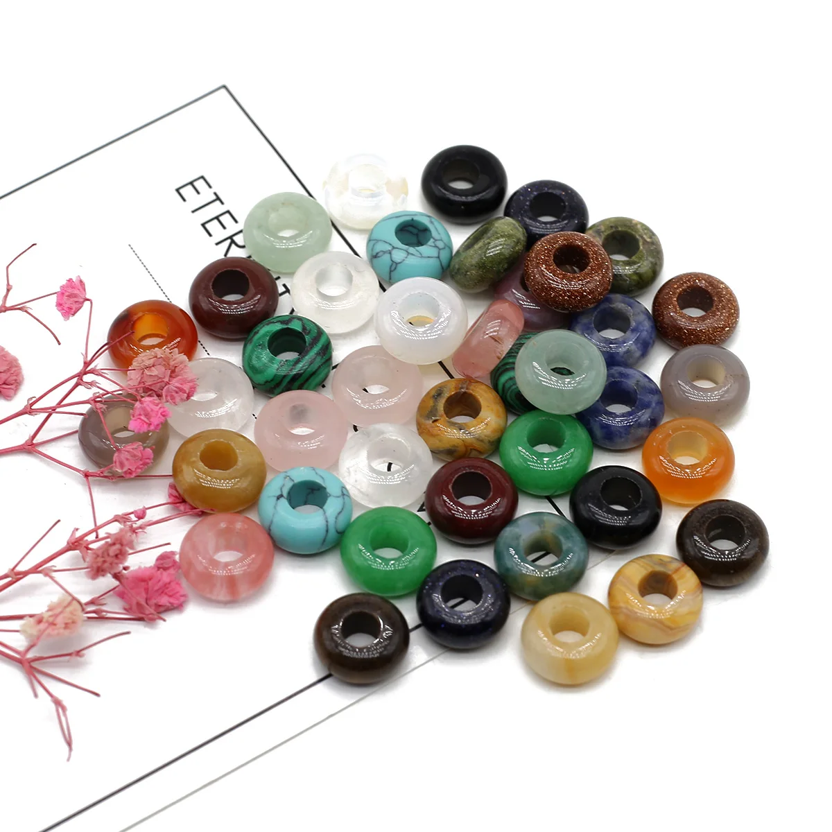 

Natural Semi Precious Stone Abacus Beads Large Hole Beads Scattered Beads for Making DIY Charm Jewelry Necklace Bracelet Earring