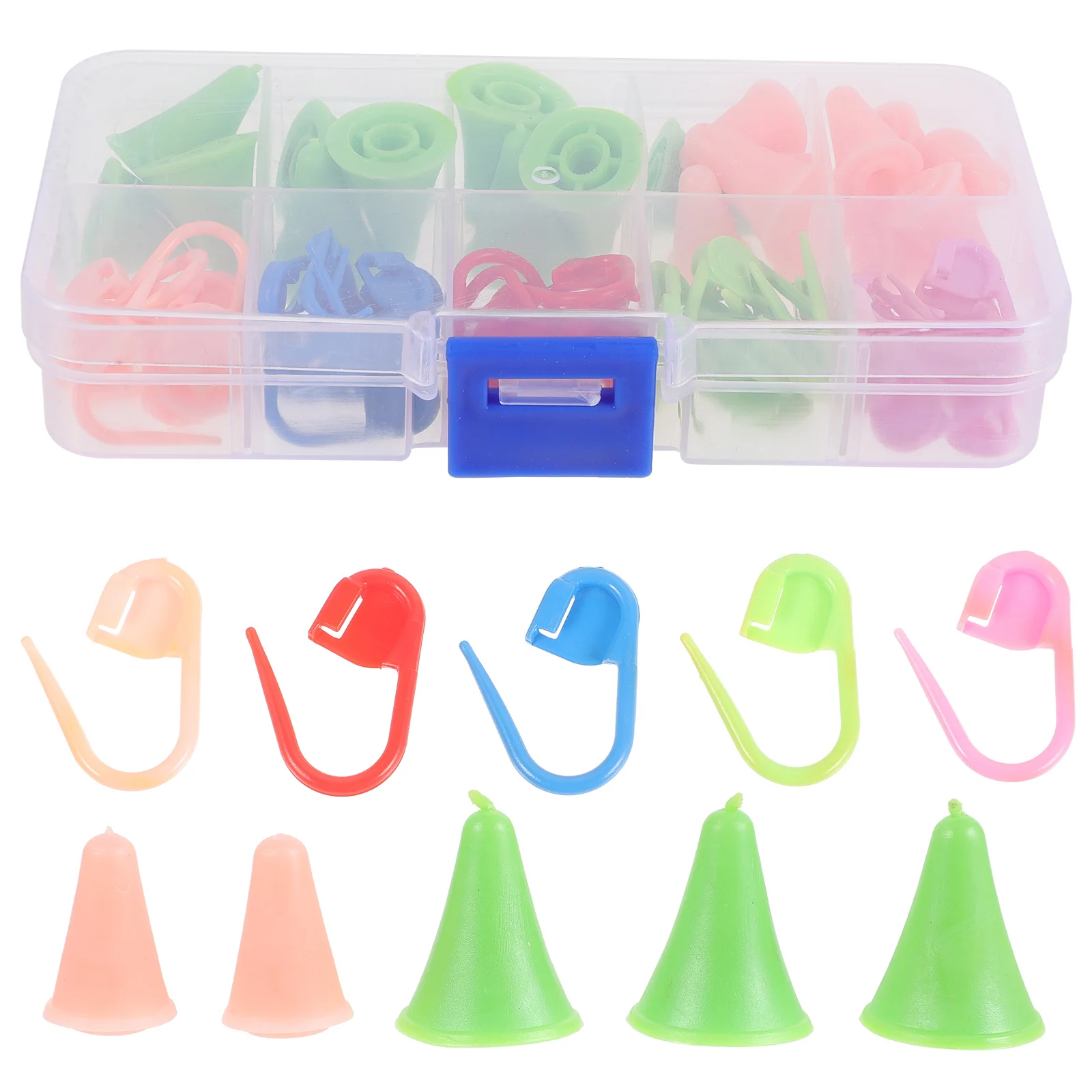 

Plastic Buckle DIY Markers 10 Colorful Clips Needle Caps Knitting Crochet Tools Wool Yarn Stitch Point Protectors Accessories