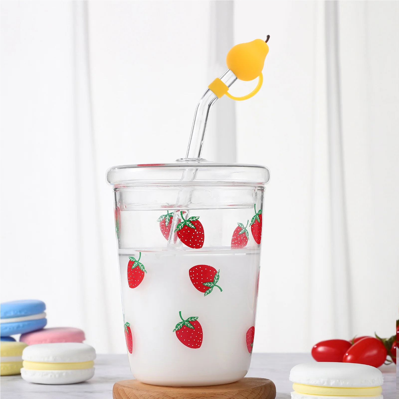 8 قطعة لطيف سيليكون القش يغطي محكم سبلاش برهان للخارجية حفلة نزهة قابلة لإعادة الاستخدام شرب القش نصائح ديكور #4