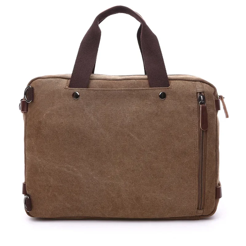 Casual Canvas Bag Business Briefcase Portable Travel Messenger Back Shoulder Bag Large Can Hold 17-inch Laptop Bags