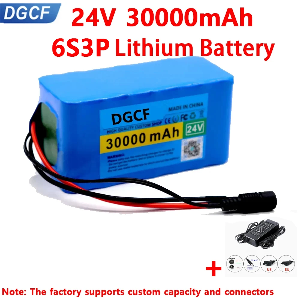 

6s3p 24V 30Ah 18650 Lithium Battery 29.4v 350W 500W Electric Bicycle Moped electric Li-ion Battery pack and US/EU 2A Charger