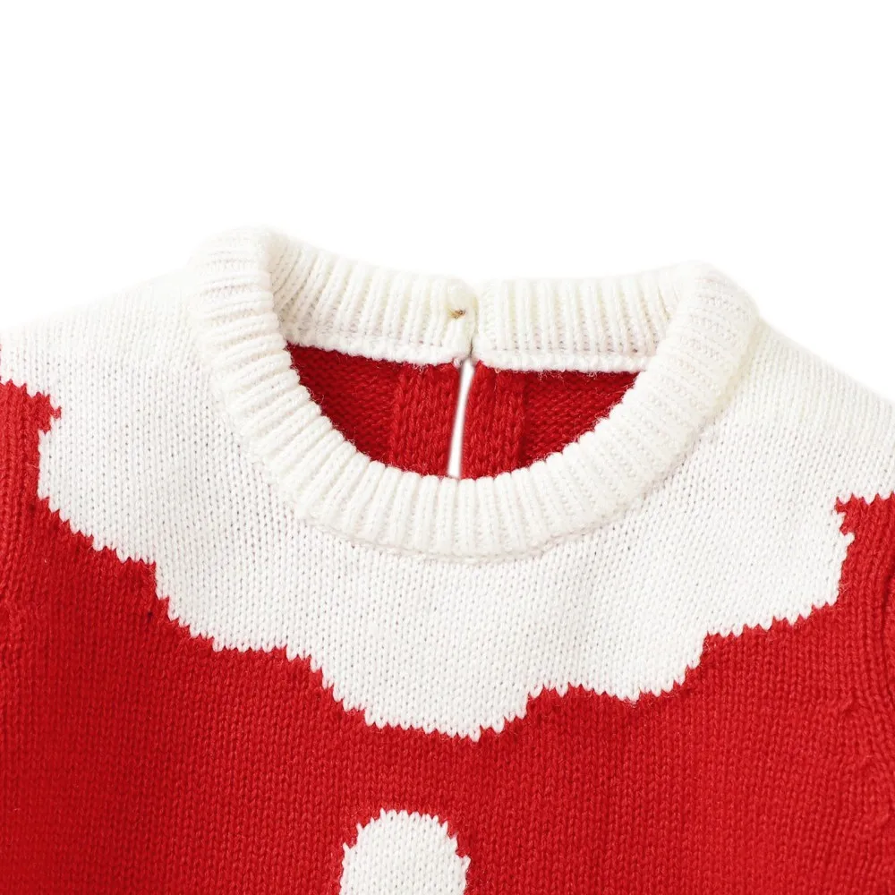 Christmas Baby Girls Boys Sets Romper Knitted Long Sleeve Santa Claus Cosplay Jumpsuit Hats Kids Infant Warm Costume Clothing