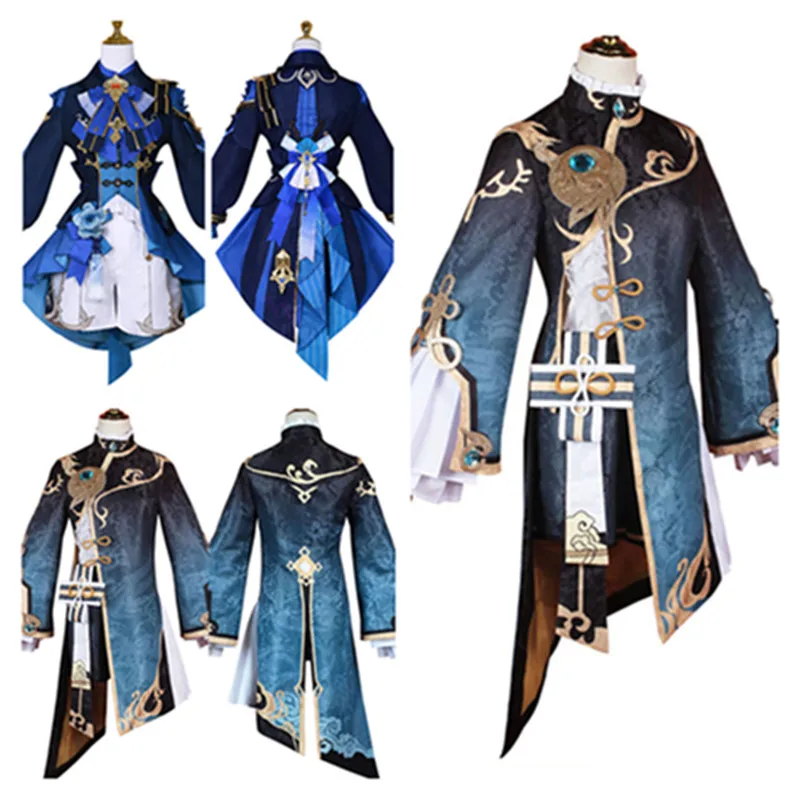 Game Xingqiu Cosplay Genshin Impact Fantasy Costume Adult Men Women Outfits Halloween Carnival Party Disguise Suit