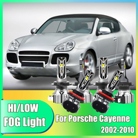 Extended Use LED 6000K White Headlights Fog Lamp CSP Chips 75W For Porsche Cayenne 2002-2010 2003 2004 2005 2006 2007 2008 2009
