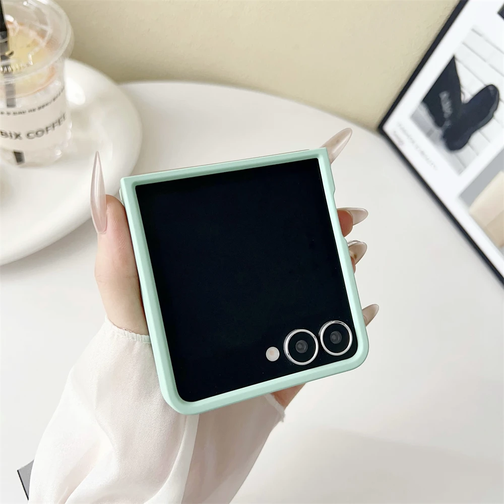 Original Liquid Silicone PC Phone Case Samsung Galaxy Z Flip 7 8 6 5 4 3 Matte Skin Shockproof Candy Colors Soft Cover Z Flip7 - view 4