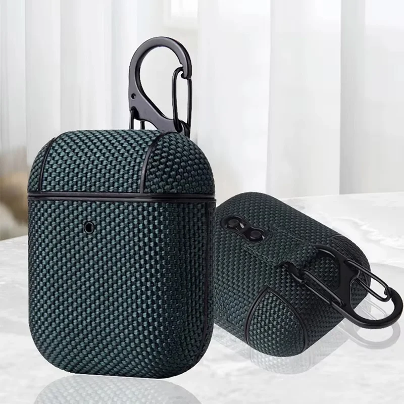 Nylon Textile Cloth Earphones Case For Airpods Pro 1th 2th Gen Headphones Protective Cover With Keychain For Apple Airpods 3 2 1