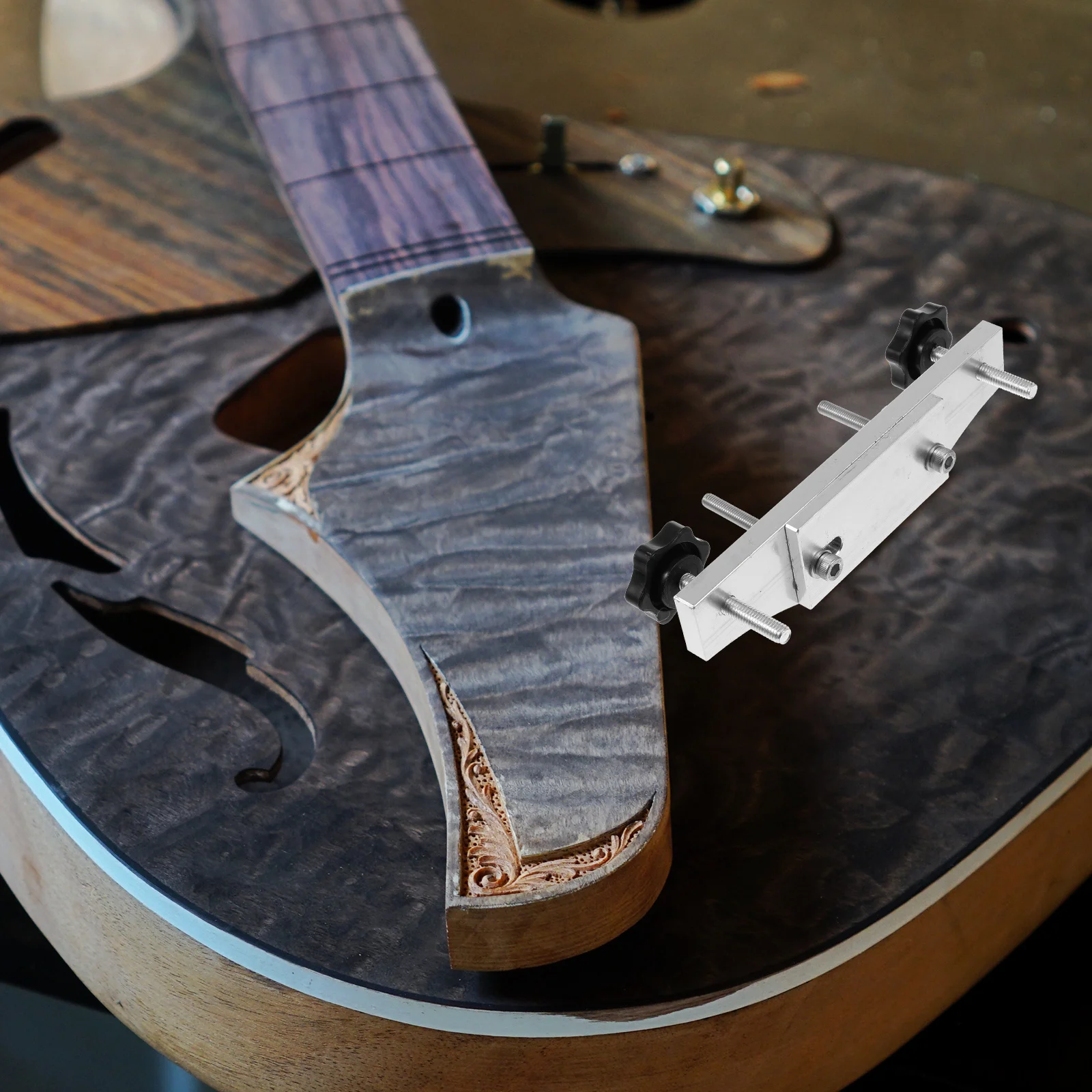 

1Set Guitar Bridge Clamp Durable Repair Tool with Cork Gasket for Easy Installation Versatile Guitar Bridge Maintenance and