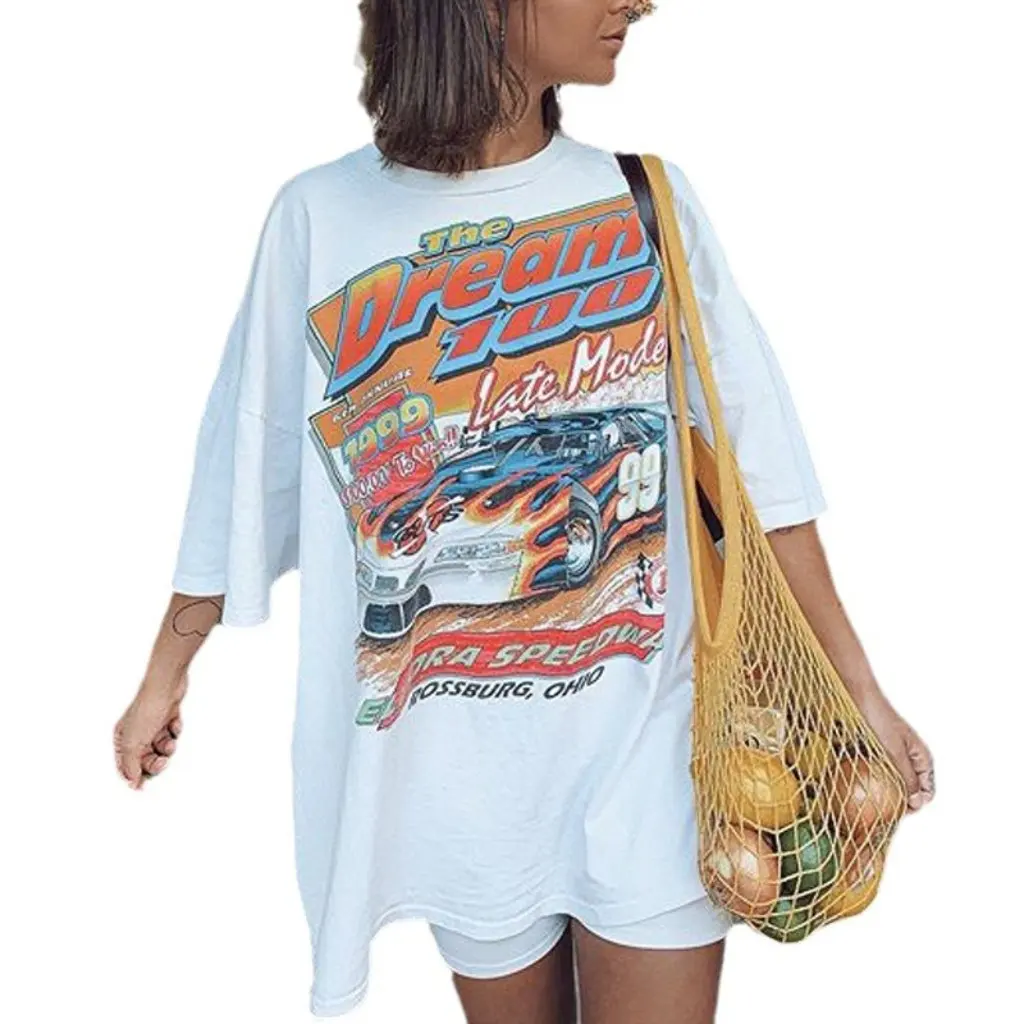 

Summer Short-Sleeved T-Shirt round Neck Printed Letter Design European And American Style Women's Fashion Top