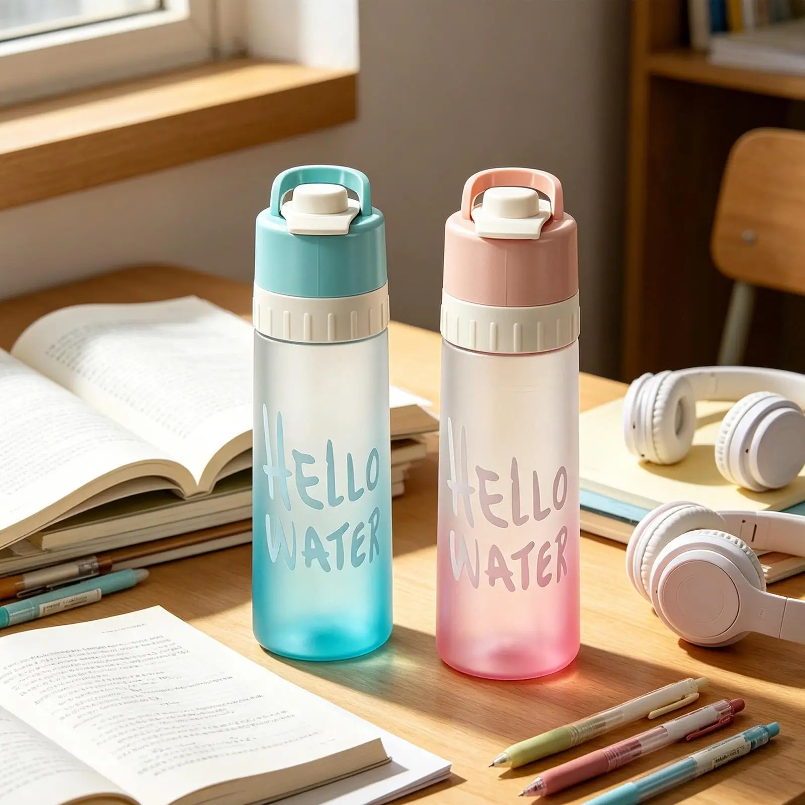 Mist Water Bottle Portable Cooling Misting Flask 650ml Spray Mist Workout Water Bottle For Adults Women Men Indoor Outdoor