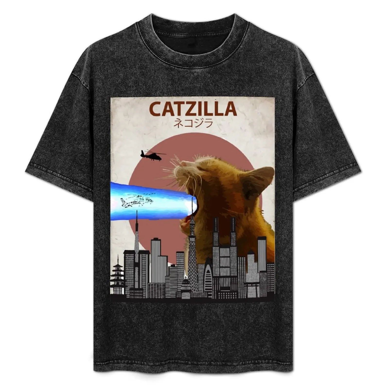 Catzilla - Giant Cat with Mouth Lasers T-Shirt sweat plus size clothes animal prinfor boys graphics mens t shirt