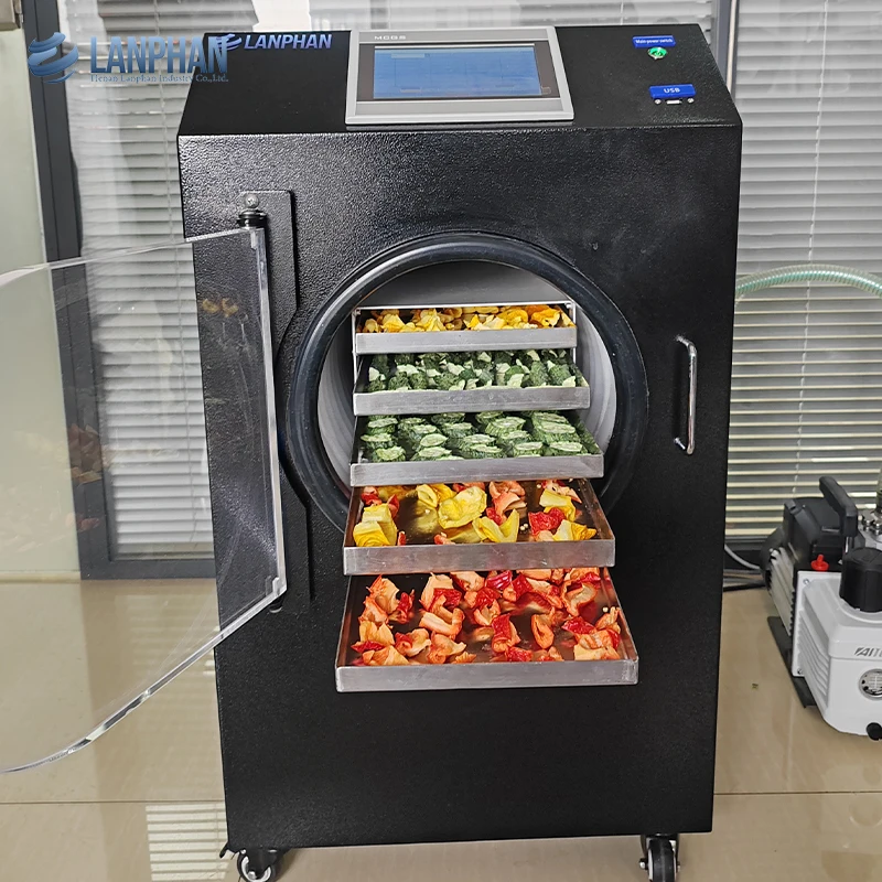 

Lanphan HFD-5 Five Trays 5KG 7KG Commercial Candy Coffee Fruit Food Meat Small Home Freeze Dryer Lyophilizer Machine for Sale
