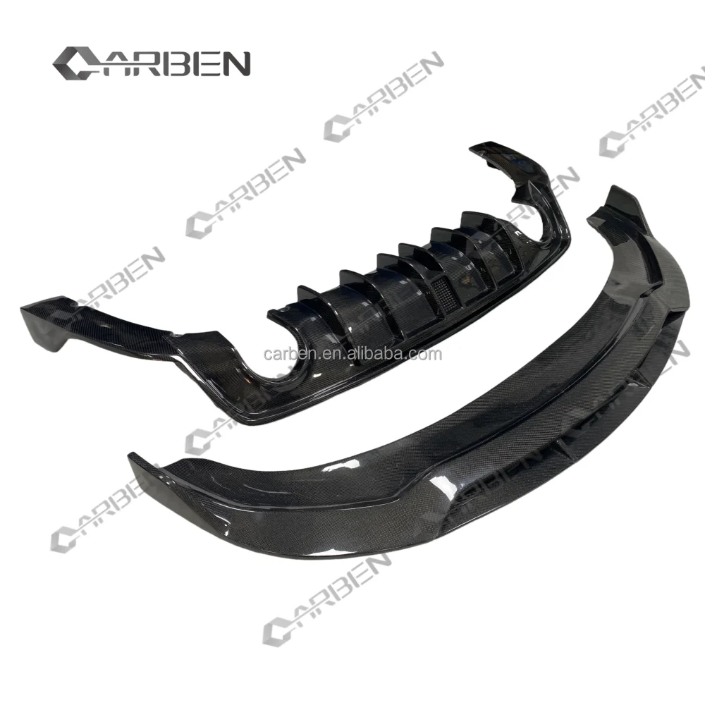 

New High Quality Carbon Fiber Front Bumper Lip with Brake Light Rear Diffuser for Charger SRT Body Kit