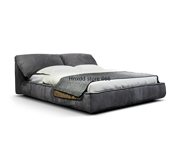 Italian matte leather bed like ears light luxury