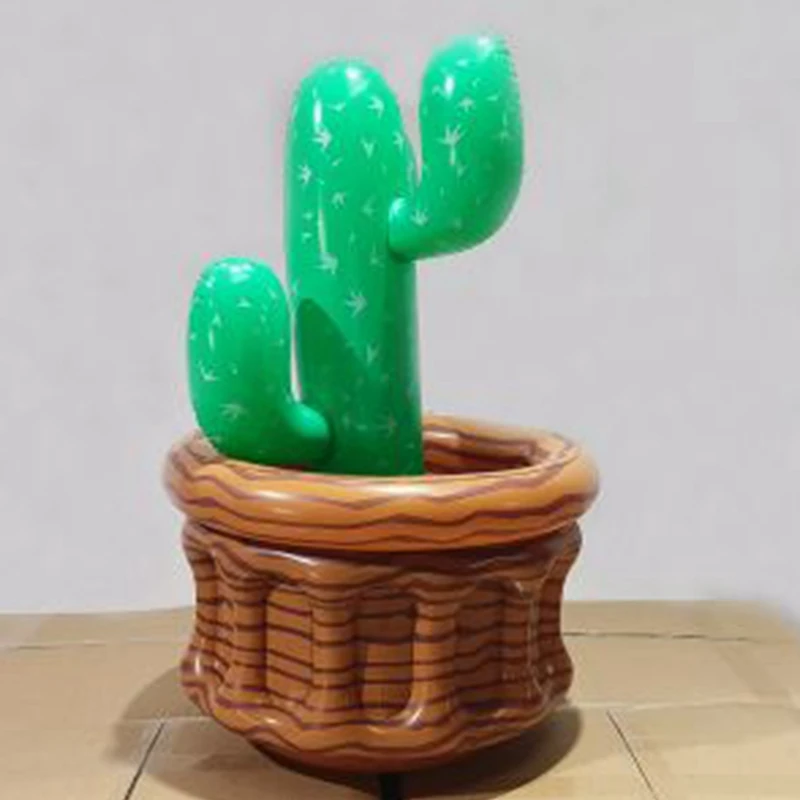 PVC Inflatable Cactus Beer Cooler,Floating Holder Can Holds Drinks and Ice, Summer Pool Party Decor, Funny Swimming Supplies