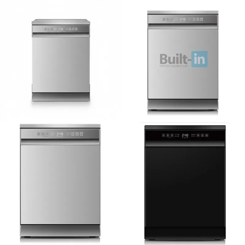 for Freestanding Dishwasher 12 Place Settings Electric Plastic Housing 590x600x845mm for Commercial Hotel Use