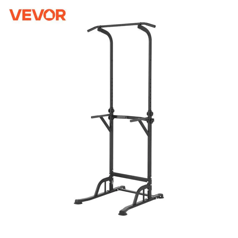 VEVOR Power Tower Dip Station  Height Adjustable Pull Up Bar Stand  Strength Training Workout Equipment Home Gym Fitness Dip