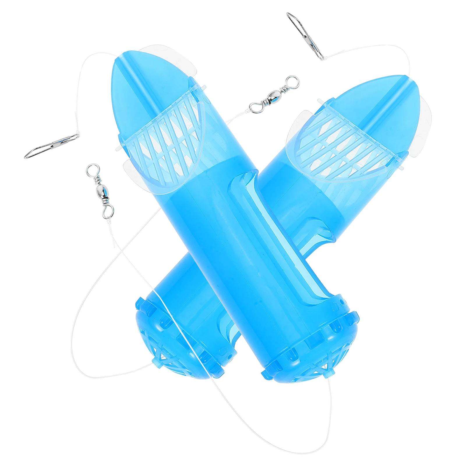 

2 Pcs Rotating Bait Cage Fishing Lure Holder Trap Feeder Tackle Basket Stainless Steel Carp Equipment 33x129mm Outdoor Supplies