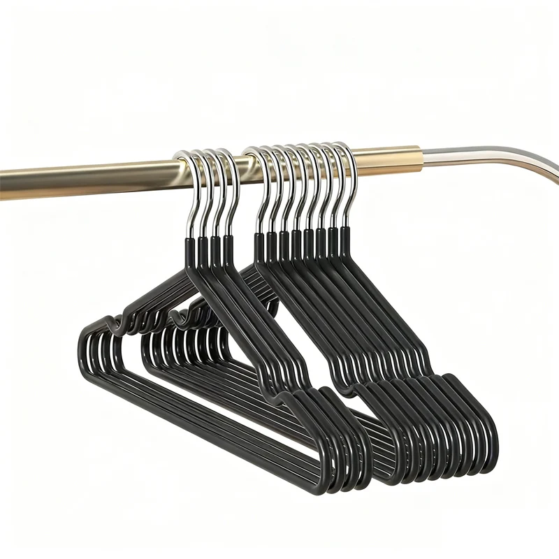 10pcs Hangers for Clothes Metal Non-slip Hanger Anti-slip Clothes Coat Racks Adult Hanger Space-saving Wardrobe Organization