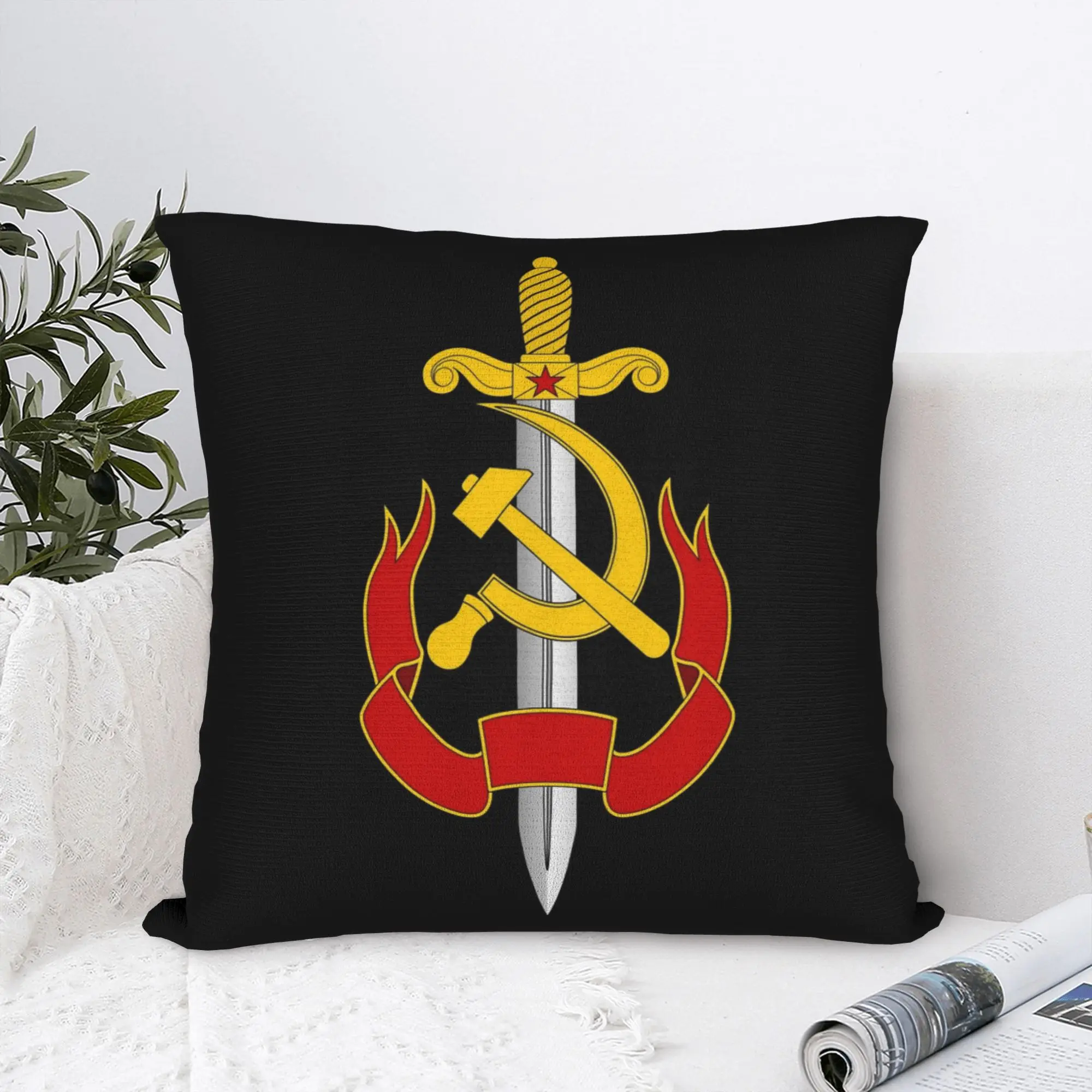 Printed USSR Soviet Union Russian CCCP Pillowcase Polyester Cushion Cover Decor Hammer Sickle Pillow Case Cover Seater Square