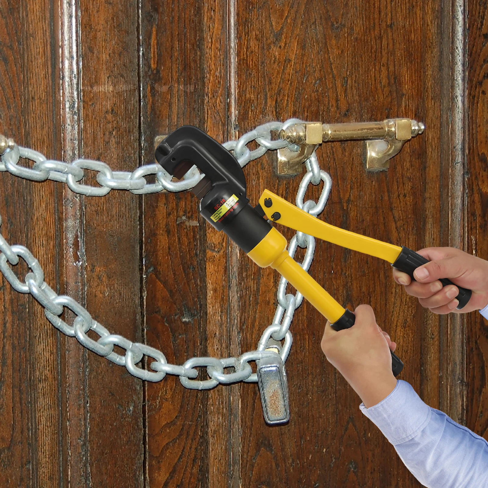 Гидравлические обжимные клещи 4-16 мм. Гидравлический резак арматуры 8T с коробкой для кабельной проволоки, нескользящей ручки, мощная режущая сила.