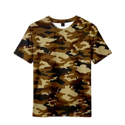 Camo T Shirt Camouflage Streetwear Boy's Girl's Fashion Oversized Kids Boy Harajuku Tees Combat Military Army Tops