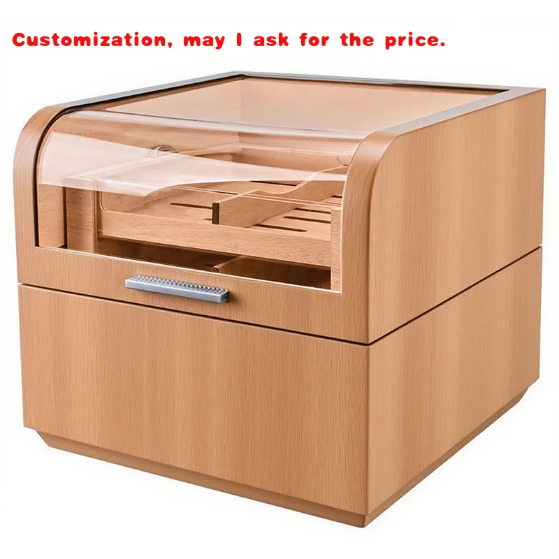 custom.Cigar Storage Box Display Cabinet Cedar Wood Large Capacity Humidor Three-Layer Cigar Humidor Box