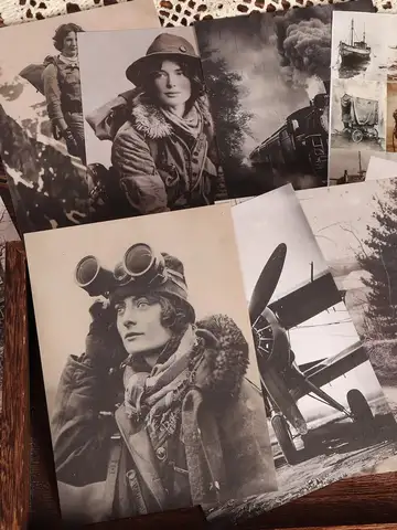 32papers and 36stickers Vintage Photos DIY Scrapbook Paper Kit, for Keepsake Cards, Scrapbooking Supplies, Stationery Collectors