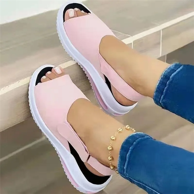 2022 Fashion New Women Sandals Soft Stitching Ladies Sandals Comfortable Flat Sandals Women Open Toe Beach Shoes Woman Footwear