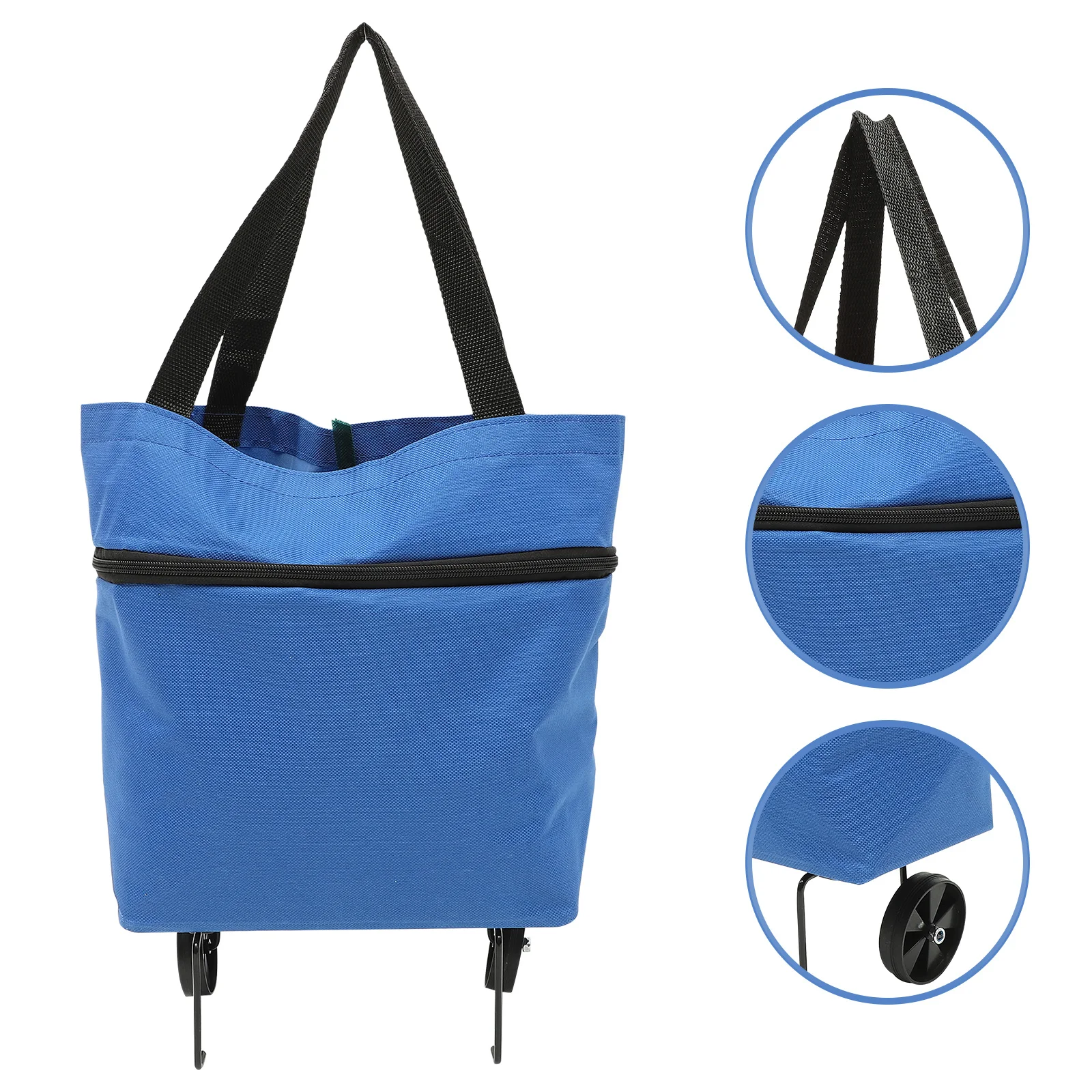

Collapsible Trolley Bag Large Capacity Foldable Grocery Tote Portable Shopping Laundry Storage Wheels Trolley Bag