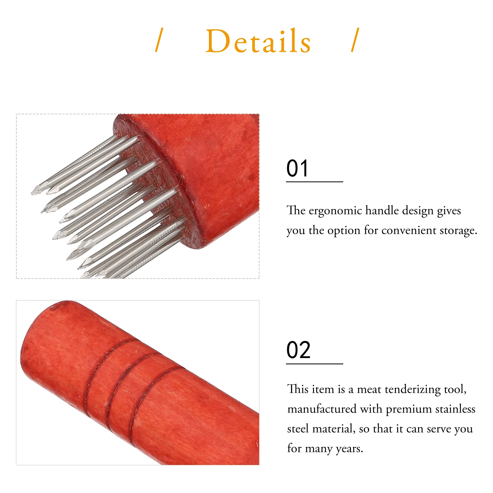 

1 шт., игла для размягчения мяса, инструмент для размягчения стейка, кухонный гаджет, практичная нескользящая ручка для смягчения свинины, говядины